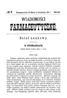 Wiadomości Farmaceutyczne R.XIV, z.7 (1887)