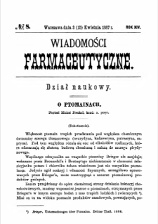 Wiadomości Farmaceutyczne R.XIV, z.8 (1887)