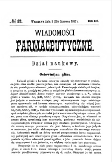 Wiadomości Farmaceutyczne R.XIV, z.12 (1887)