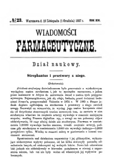 Wiadomości Farmaceutyczne R.XIV, z.23 (1887)