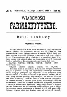 Wiadomości Farmaceutyczne R.XV, z.5 (1888)