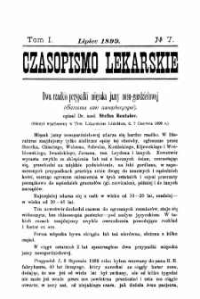 Czasopismo Lekarskie R.I, z.7 (1899)