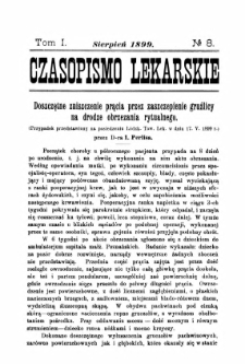 Czasopismo Lekarskie R.I, z.8 (1899)