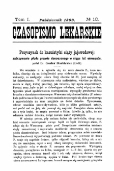 Czasopismo Lekarskie R.I, z.10 (1899)