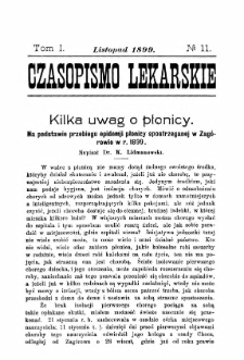 Czasopismo Lekarskie R.I, z.11 (1899)