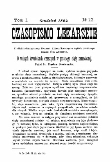 Czasopismo Lekarskie R.I, z.12 (1899)