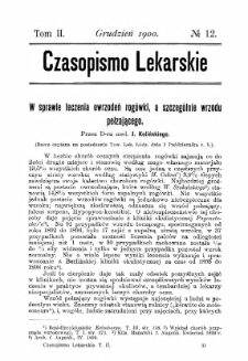 Czasopismo Lekarskie R.II, z.12 (1900)