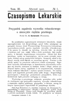 Czasopismo Lekarskie R.III, z.1 (1901)