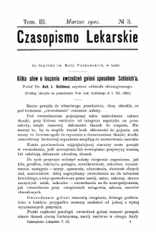 Czasopismo Lekarskie R.III, z.3 (1901)