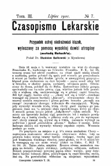 Czasopismo Lekarskie R.III, z.7 (1901)