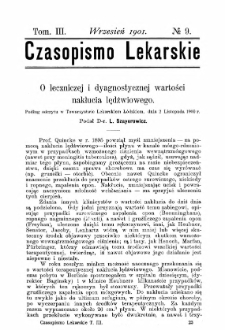 Czasopismo Lekarskie R.III, z.9 (1901)