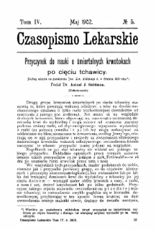 Czasopismo Lekarskie R.IV, z.5 (1902)