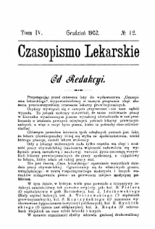 Czasopismo Lekarskie R.IV, z.12 (1902)