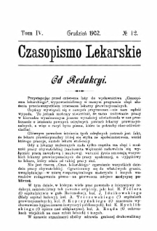 Czasopismo Lekarskie R.IV, z.12 (1902)