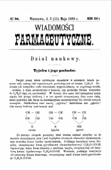 Wiadomości Farmaceutyczne R.XVI, z.10 (1889)