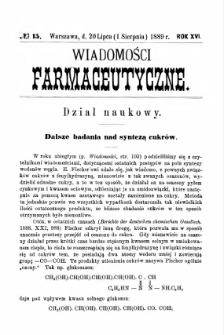 Wiadomości Farmaceutyczne R.XVI, z.15 (1889)