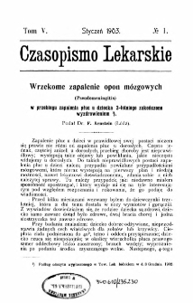Czasopismo Lekarskie R.V, z.1 (1903)