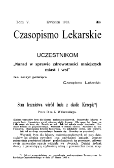 Czasopismo Lekarskie R.V, z.4 (1903)