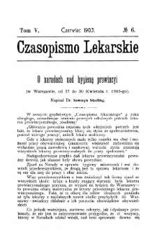 Czasopismo Lekarskie R.V, z.6 (1903)