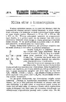Wiadomości Farmaceutyczne R.XVII, z.5 (1890)