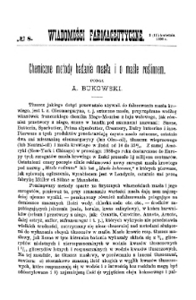Wiadomości Farmaceutyczne R.XVII, z.8 (1890)