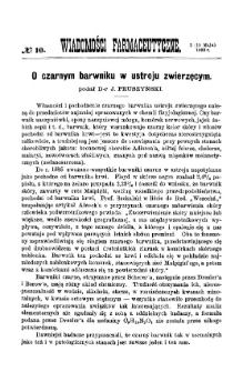 Wiadomości Farmaceutyczne R.XVII, z.10 (1890)
