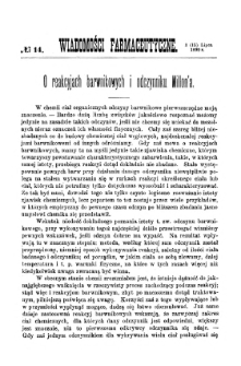 Wiadomości Farmaceutyczne R.XVII, z.14 (1890)