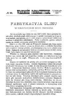 Wiadomości Farmaceutyczne R.XVII, z.21 (1890)