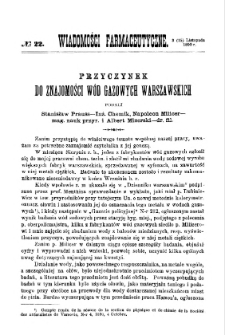 Wiadomości Farmaceutyczne R.XVII, z.22 (1890)