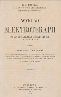 Wykład elektroterapii od użytku lekarzy praktycznych
