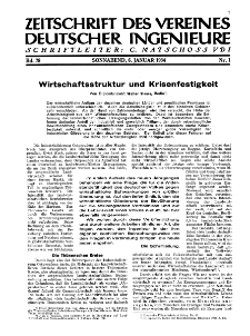 Zeitschrift des Vereines Deutscher Ingenieure R. 78, nr 1 (1934)