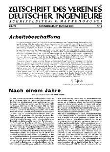 Zeitschrift des Vereines Deutscher Ingenieure R. 78, nr 4 (1934)
