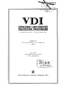 Zeitschrift des Vereines Deutscher Ingenieure - Sachverzeichnis R. 78 (1934)