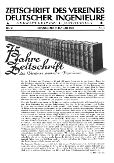 Zeitschrift des Vereines Deutscher Ingenieure R. 76, nr 1 (1932)