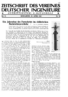 Zeitschrift des Vereines Deutscher Ingenieure R. 76, nr 18 (1932)