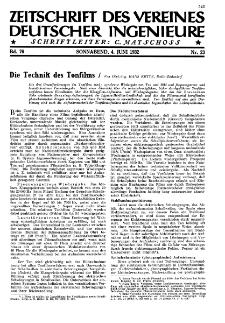 Zeitschrift des Vereines Deutscher Ingenieure R. 76, nr 23 (1932)