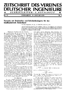 Zeitschrift des Vereines Deutscher Ingenieure R. 73, nr 3 (1929)
