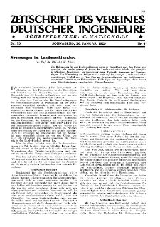 Zeitschrift des Vereines Deutscher Ingenieure R. 73, nr 4 (1929)