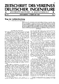 Zeitschrift des Vereines Deutscher Ingenieure R. 73, nr 5 (1929)