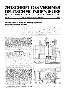 Zeitschrift des Vereines Deutscher Ingenieure R. 73, nr 6 (1929)