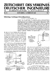 Zeitschrift des Vereines Deutscher Ingenieure R. 73, nr 7 (1929)