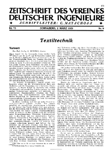 Zeitschrift des Vereines Deutscher Ingenieure R. 73, nr 9 (1929)