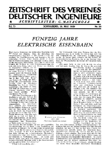 Zeitschrift des Vereines Deutscher Ingenieure R. 73, nr 20 (1929)