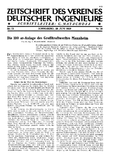 Zeitschrift des Vereines Deutscher Ingenieure R. 73, nr 26 (1929)