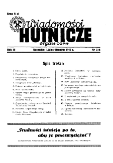 Wiadomości Hutnicze : organ C.Z.P.H. [Centralnego Zarządu Przemysłu Hutniczego] R. III nr 7/8 [1947]