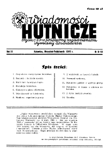 Wiadomości Hutnicze : organ C.Z.P.H. [Centralnego Zarządu Przemysłu Hutniczego] R. III nr 9/10 [1947]