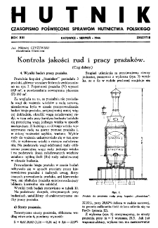 Hutnik : miesięcznik Związku Polskich Hut Żelaznych R. XIII nr 8 (1946)
