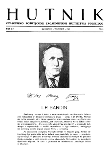 Hutnik : miesięcznik Związku Polskich Hut Żelaznych R. XV nr 9 (1948)