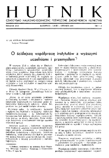 Hutnik : miesięcznik Związku Polskich Hut Żelaznych R. XVI nr 7-8 (1949)