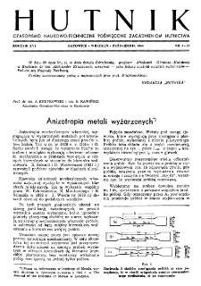 Hutnik : miesięcznik Związku Polskich Hut Żelaznych R. XVI nr 9-10 (1949)